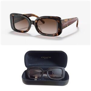 Coach Brown Dark Tortoise Purple Side Frame NWOT